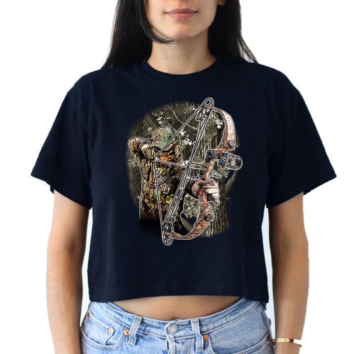 Compound Bow And Arrow Hunter Crop Top