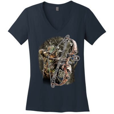 Compound Bow And Arrow Hunter Women's V-Neck T-Shirt