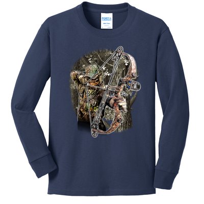 Compound Bow And Arrow Hunter Kids Long Sleeve Shirt