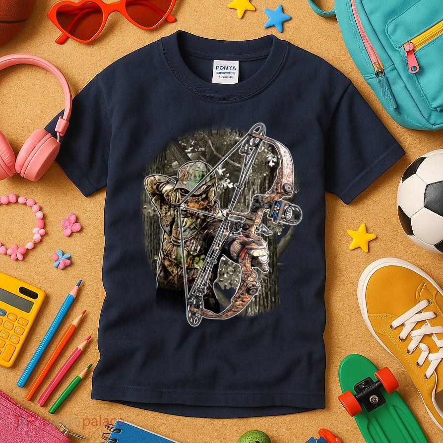 Compound Bow And Arrow Hunter Kids T-Shirt