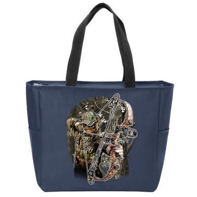Compound Bow And Arrow Hunter Zip Tote Bag