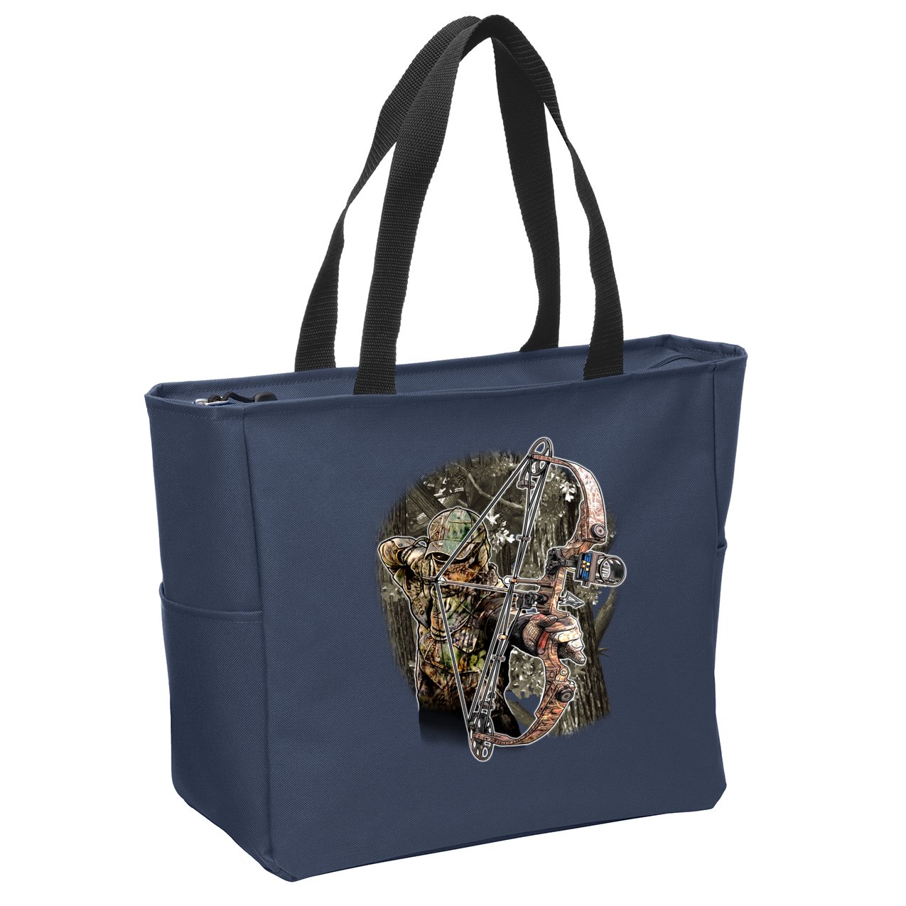 Compound Bow And Arrow Hunter Zip Tote Bag