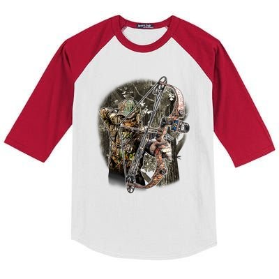 Compound Bow And Arrow Hunter Kids Colorblock Raglan Jersey