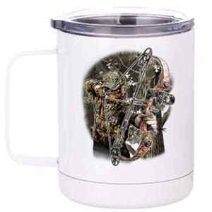 Compound Bow And Arrow Hunter 12 oz Stainless Steel Tumbler Cup