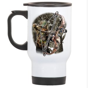 Compound Bow And Arrow Hunter Stainless Steel Travel Mug