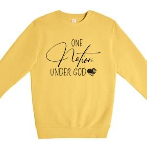 Cute One Nation Under God Usa Premium Crewneck Sweatshirt