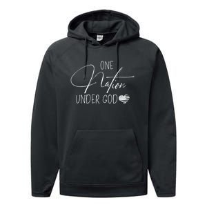 Cute One Nation Under God Usa Performance Fleece Hoodie