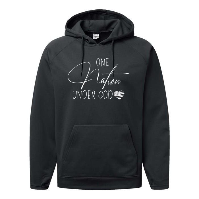 Cute One Nation Under God Usa Performance Fleece Hoodie