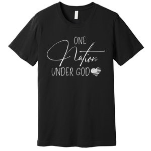 Cute One Nation Under God Usa Premium T-Shirt