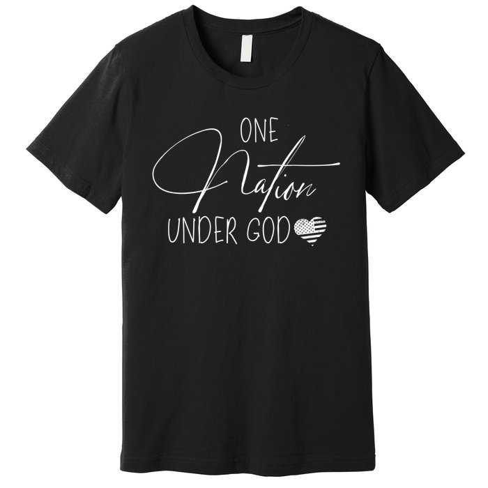 Cute One Nation Under God Usa Premium T-Shirt