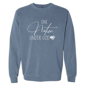 Cute One Nation Under God Usa Garment-Dyed Sweatshirt