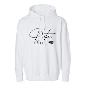 Cute One Nation Under God Usa Garment-Dyed Fleece Hoodie