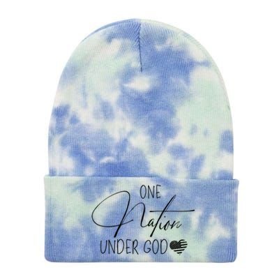 Cute One Nation Under God Usa Script Gift Tie Dye 12in Knit Beanie