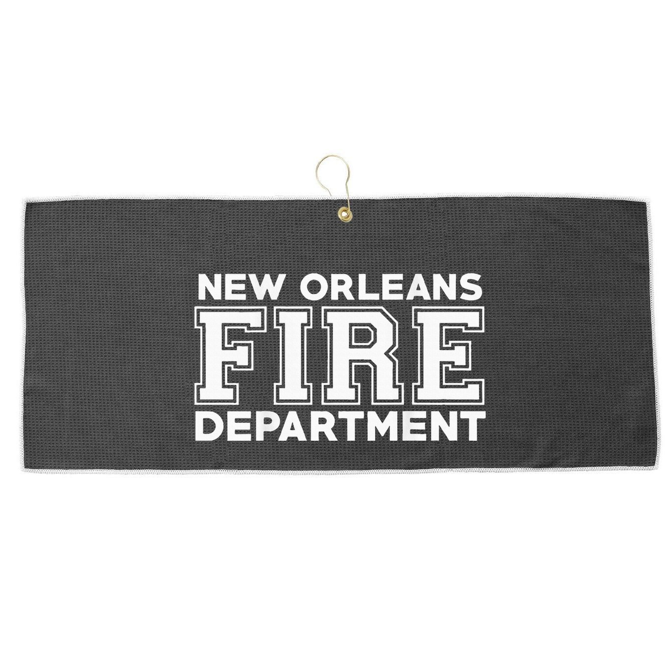 City Of New Orleans Fire Rescue Louisiana Fireman Large Microfiber Waffle Golf Towel