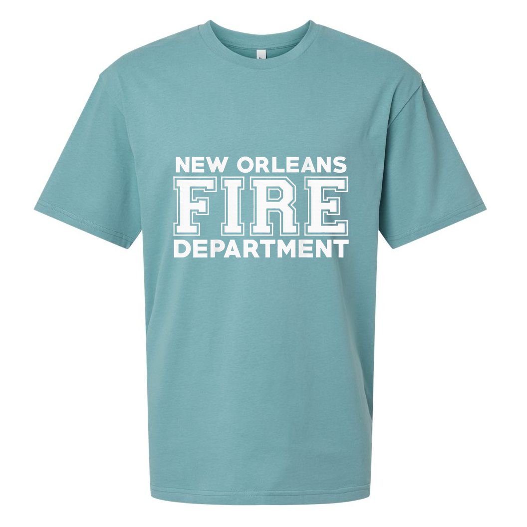 City Of New Orleans Fire Rescue Louisiana Fireman Sueded Cloud Jersey T-Shirt