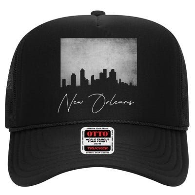 City Of New Orleans Louisiana High Crown Mesh Back Trucker Hat