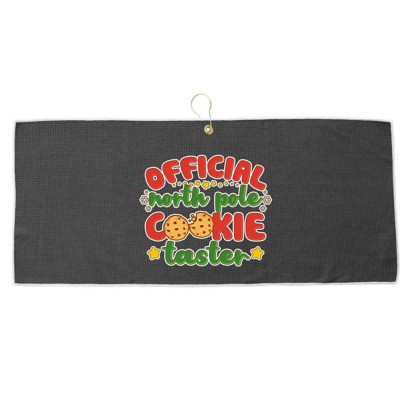 Christmas Official North Pole Cookie Taster Large Microfiber Waffle Golf Towel