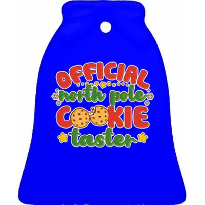 Christmas Official North Pole Cookie Taster Ceramic Bell Ornament