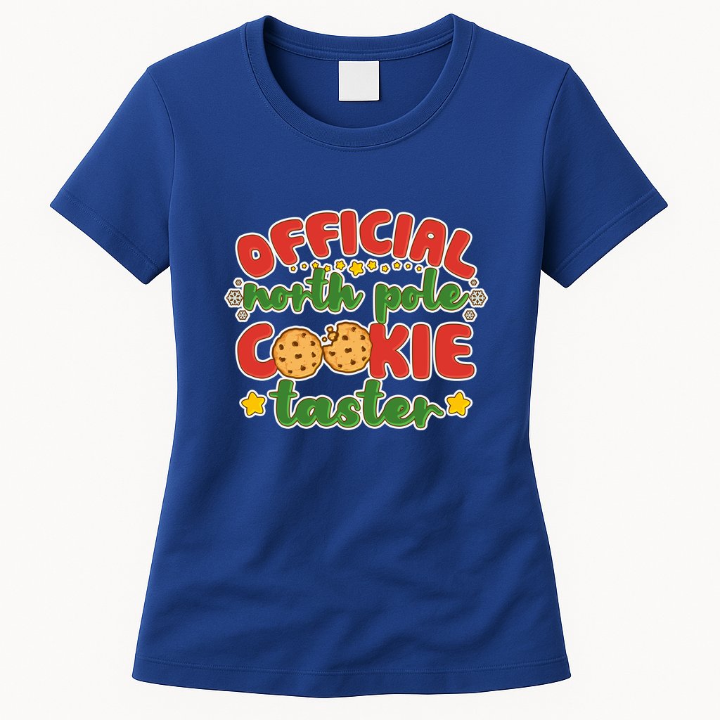 Christmas Official North Pole Cookie Taster Womens T-Shirt