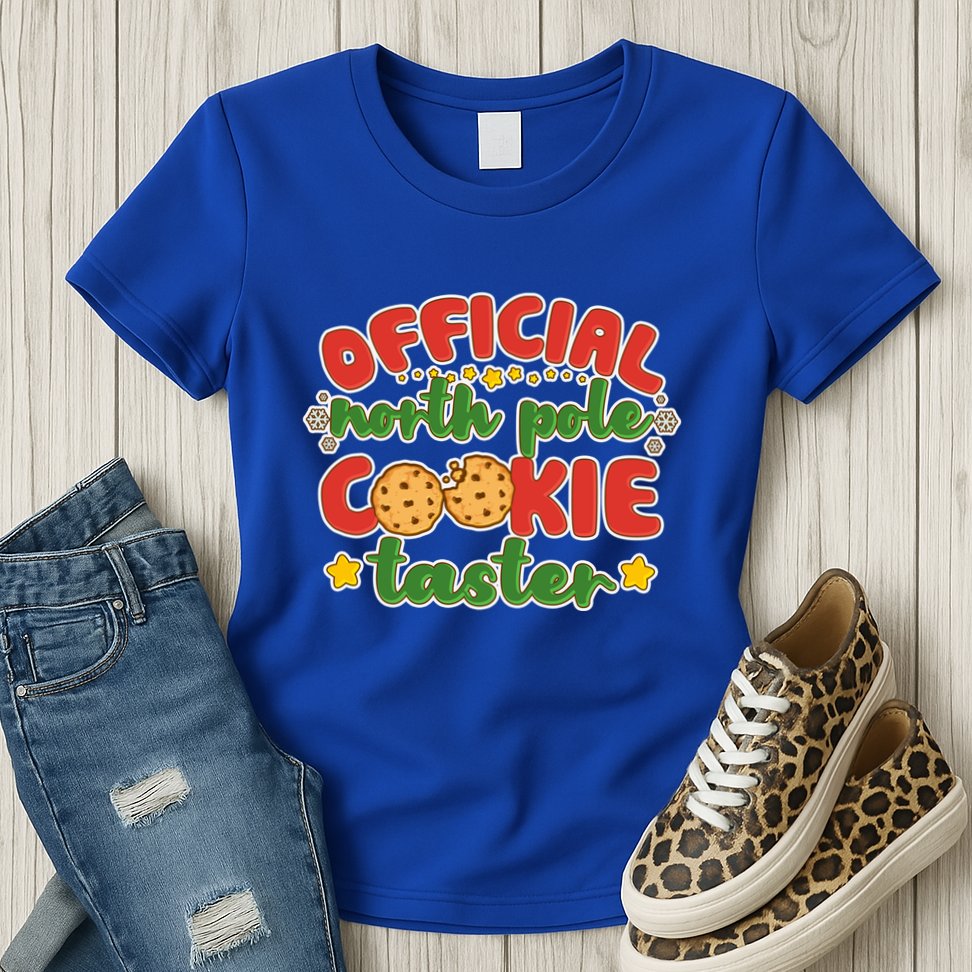 Christmas Official North Pole Cookie Taster Womens T-Shirt