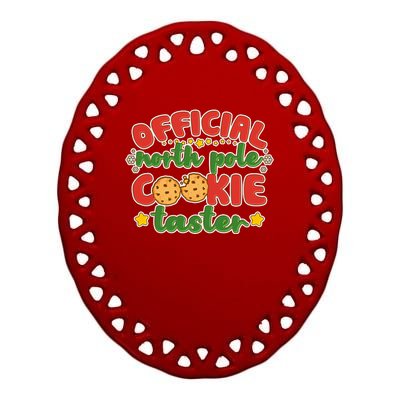 Christmas Official North Pole Cookie Taster Ceramic Oval Ornament