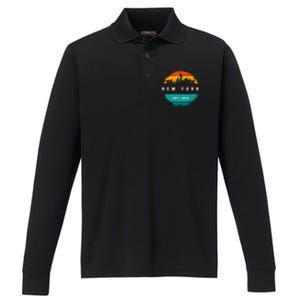 City Of New York Performance Long Sleeve Polo