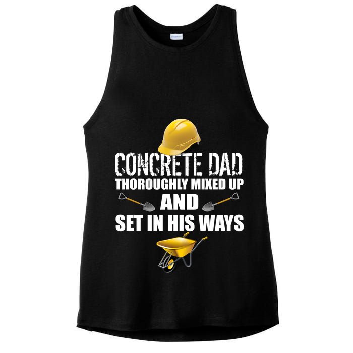 Concrete Dad Mixed Up And Set In His Ways Ladies PosiCharge Tri-Blend Wicking Tank
