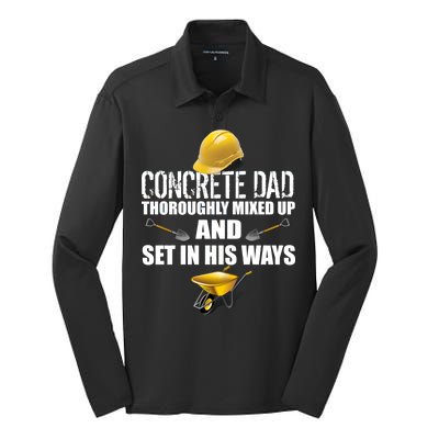 Concrete Dad Mixed Up And Set In His Ways Silk Touch Performance Long Sleeve Polo