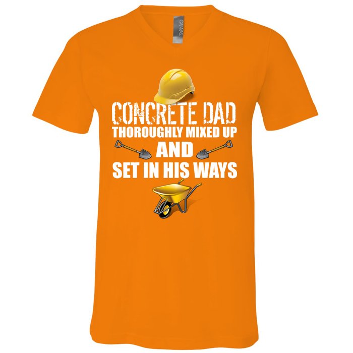 Concrete Dad Mixed Up And Set In His Ways V-Neck T-Shirt