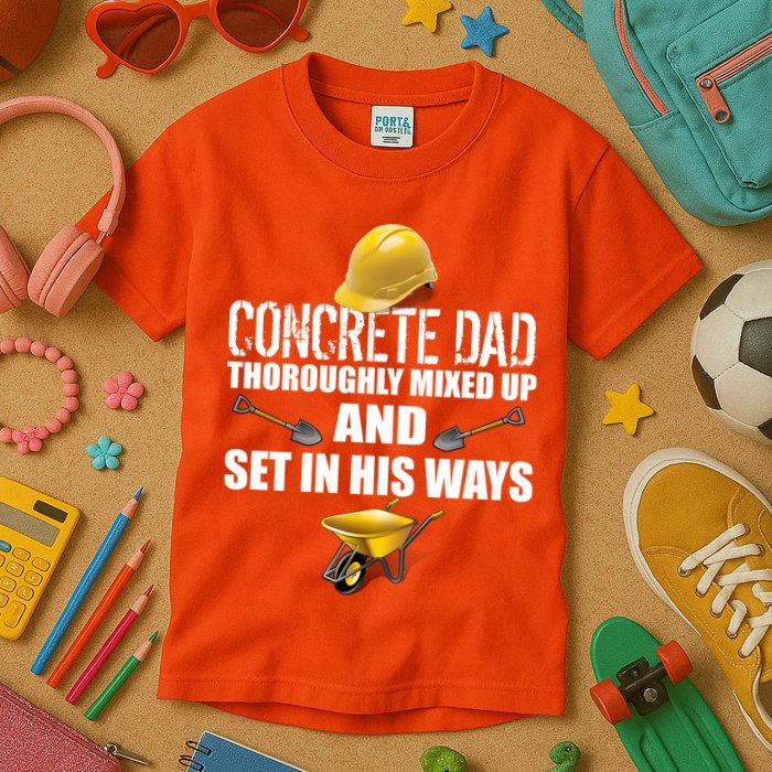 Concrete Dad Mixed Up And Set In His Ways Kids T-Shirt