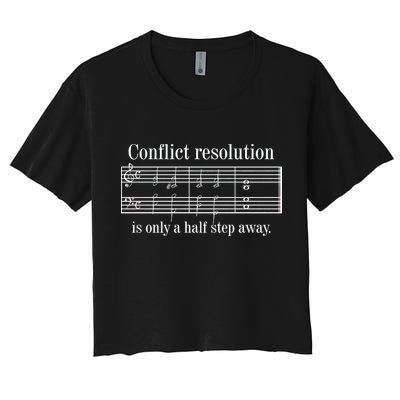Conflict Resolution Is Only A Half Step Away Crop Top