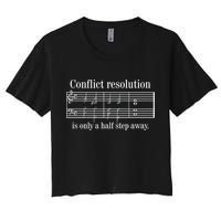Conflict Resolution Is Only A Half Step Away Crop Top