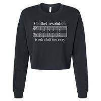 Conflict Resolution Is Only A Half Step Away Cropped Pullover Crew