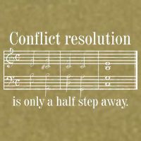 Conflict Resolution Is Only A Half Step Away Garment-Dyed Women's Muscle Tee