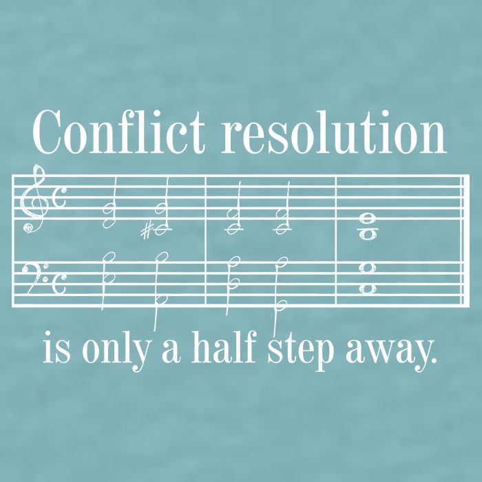 Conflict Resolution Is Only A Half Step Away Sueded Cloud Jersey T-Shirt