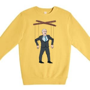 Confused Anti Joe Biden Puppet Funny Premium Crewneck Sweatshirt