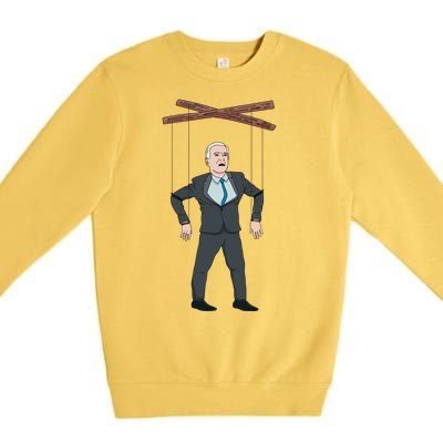 Confused Anti Joe Biden Puppet Funny Premium Crewneck Sweatshirt