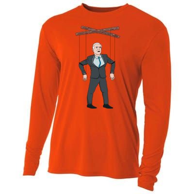 Confused Anti Joe Biden Puppet Funny Cooling Performance Long Sleeve Crew