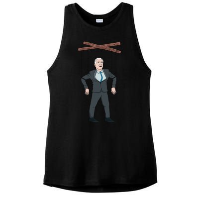 Confused Anti Joe Biden Puppet Funny Ladies PosiCharge Tri-Blend Wicking Tank