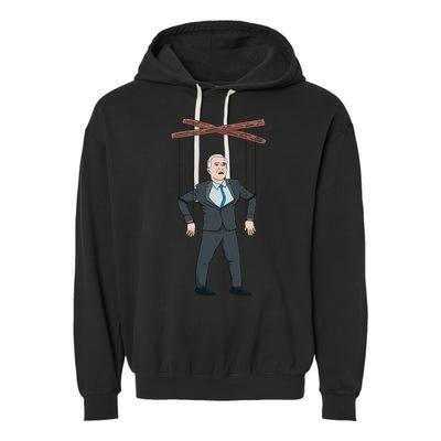 Confused Anti Joe Biden Puppet Funny Garment-Dyed Fleece Hoodie