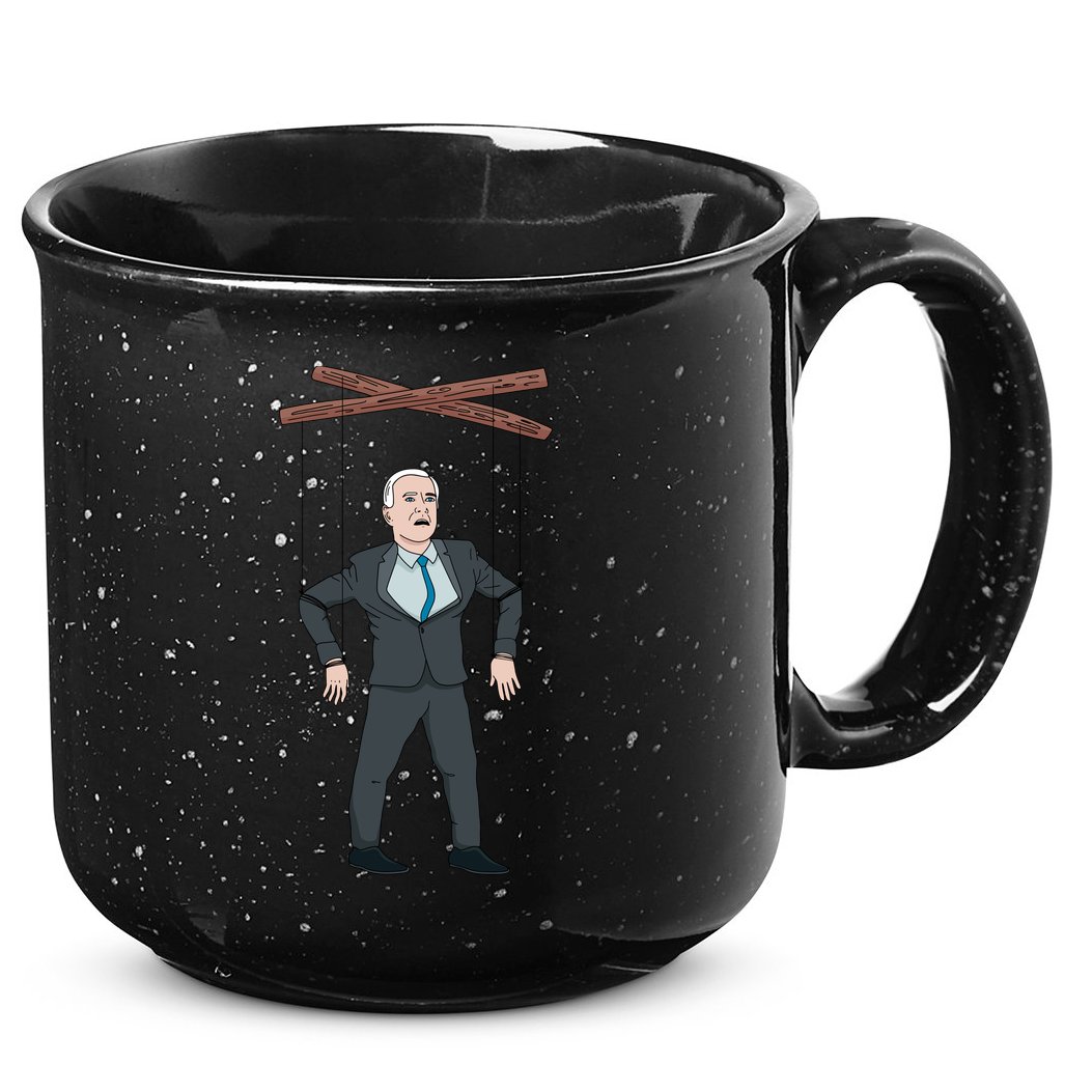 Confused Anti Joe Biden Puppet Funny 15oz Campfire Ceramic Mug