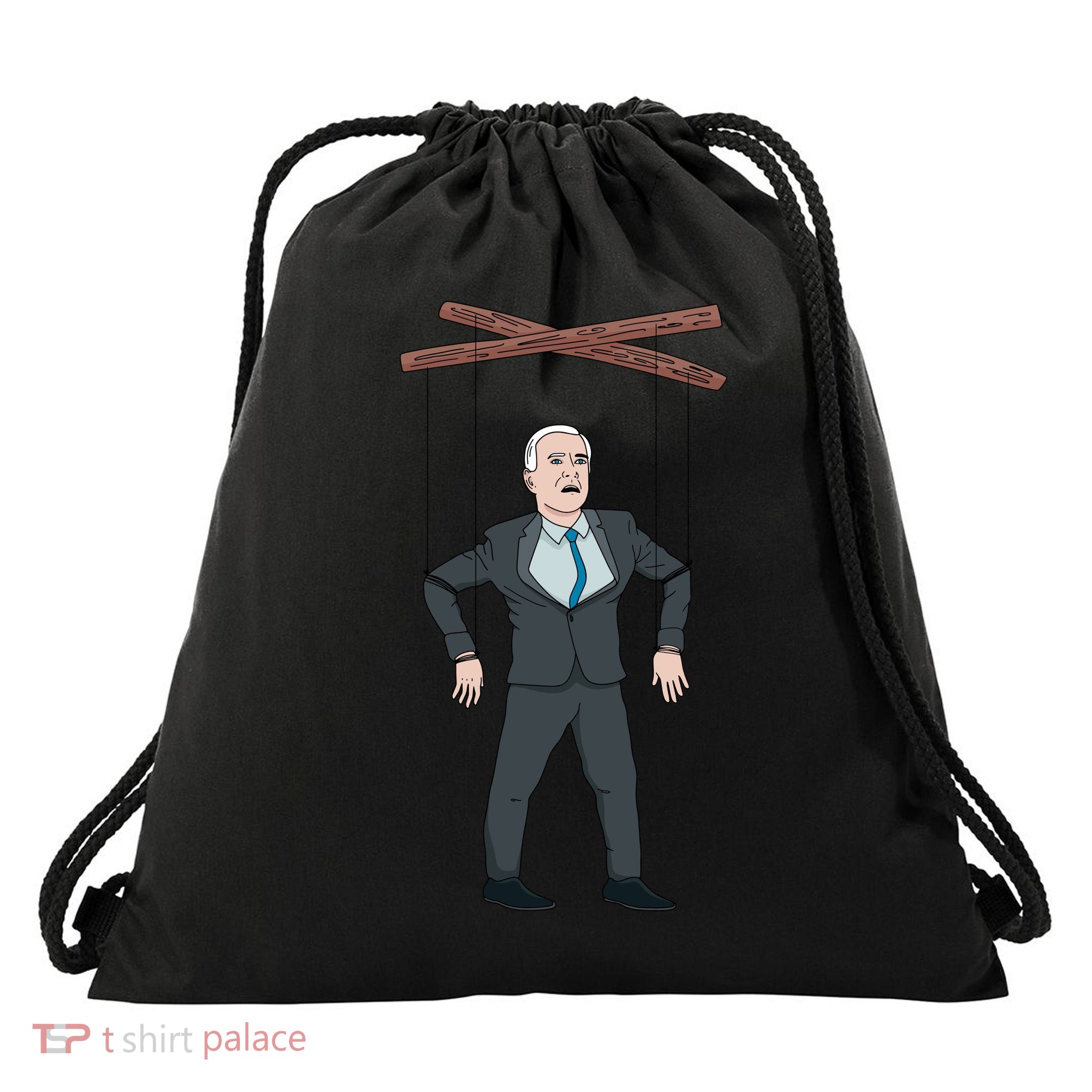 Confused Anti Joe Biden Puppet Funny Drawstring Bag
