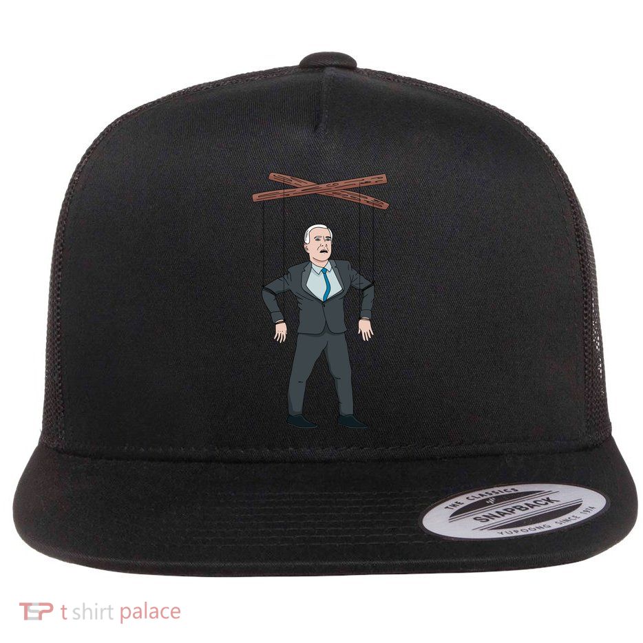 Confused Anti Joe Biden Puppet Funny Flat Bill Trucker Hat