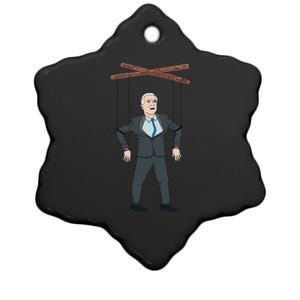 Confused Anti Joe Biden Puppet Funny Ceramic Star Ornament