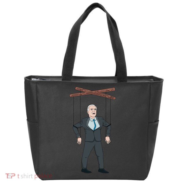 Confused Anti Joe Biden Puppet Funny Zip Tote Bag