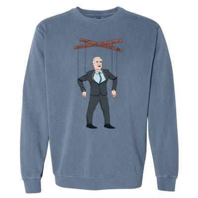 Confused Anti Joe Biden Puppet Funny Garment-Dyed Sweatshirt