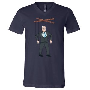 Confused Anti Joe Biden Puppet Funny V-Neck T-Shirt