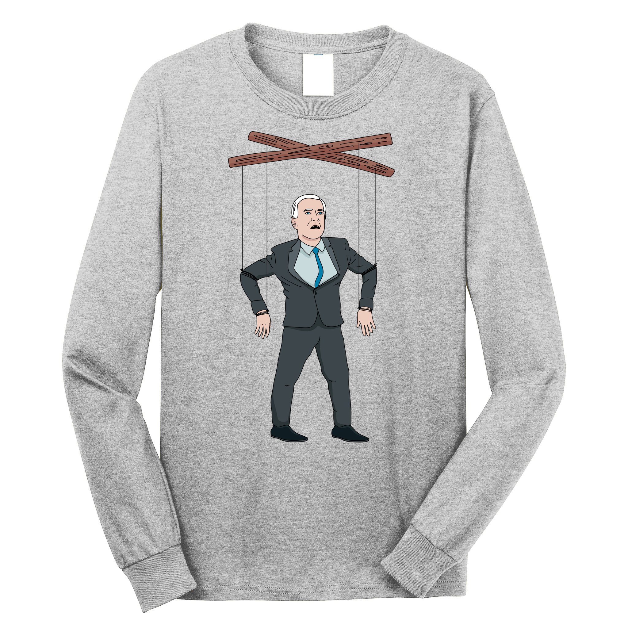 Confused Anti Joe Biden Puppet Funny Long Sleeve Shirt