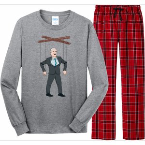 Confused Anti Joe Biden Puppet Funny Long Sleeve Pajama Set