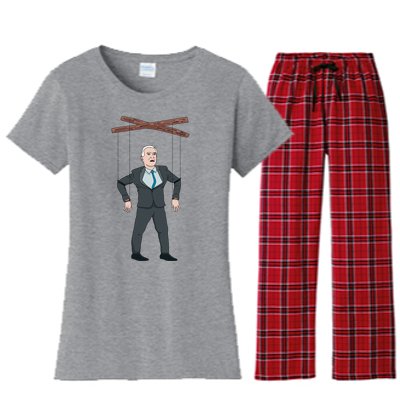 Confused Anti Joe Biden Puppet Funny Women's Flannel Pajama Set